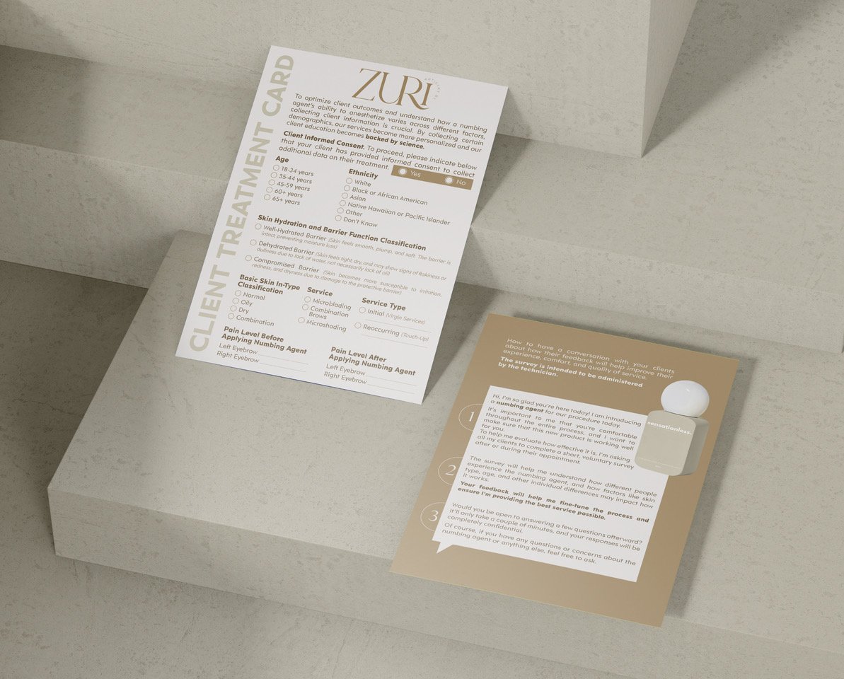 Sensationless Digital Client Treatment Card